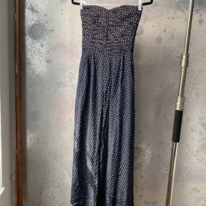 No. 6 Store strapless navy and white jumpsuit in small